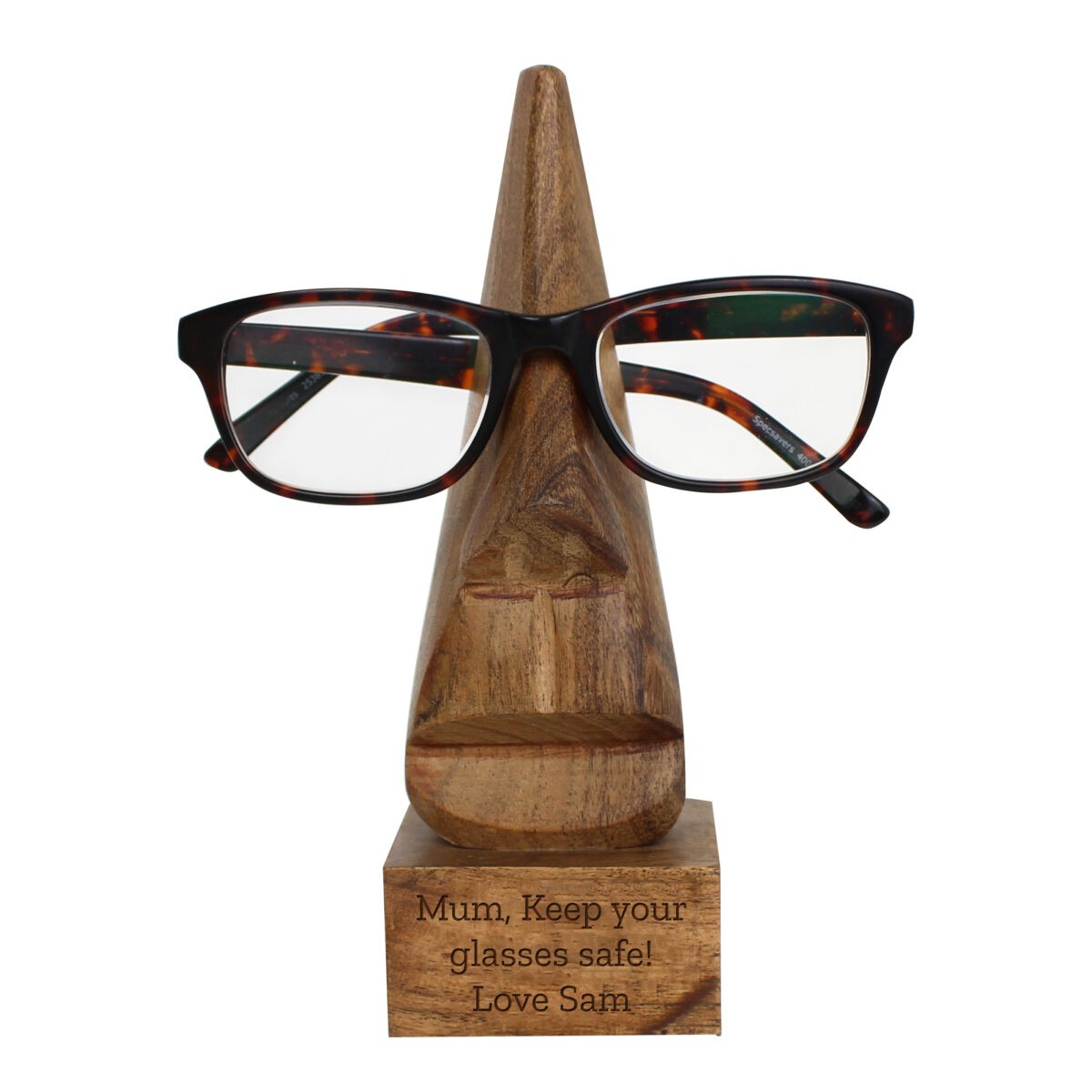 Personalised Wooden Nose-Shaped Glasses Holder - Image 4