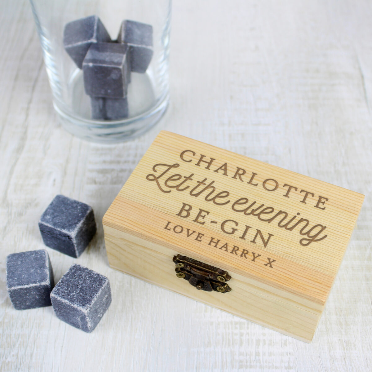 Personalised Let The Evening Be-Gin Cooling Stones - Image 2