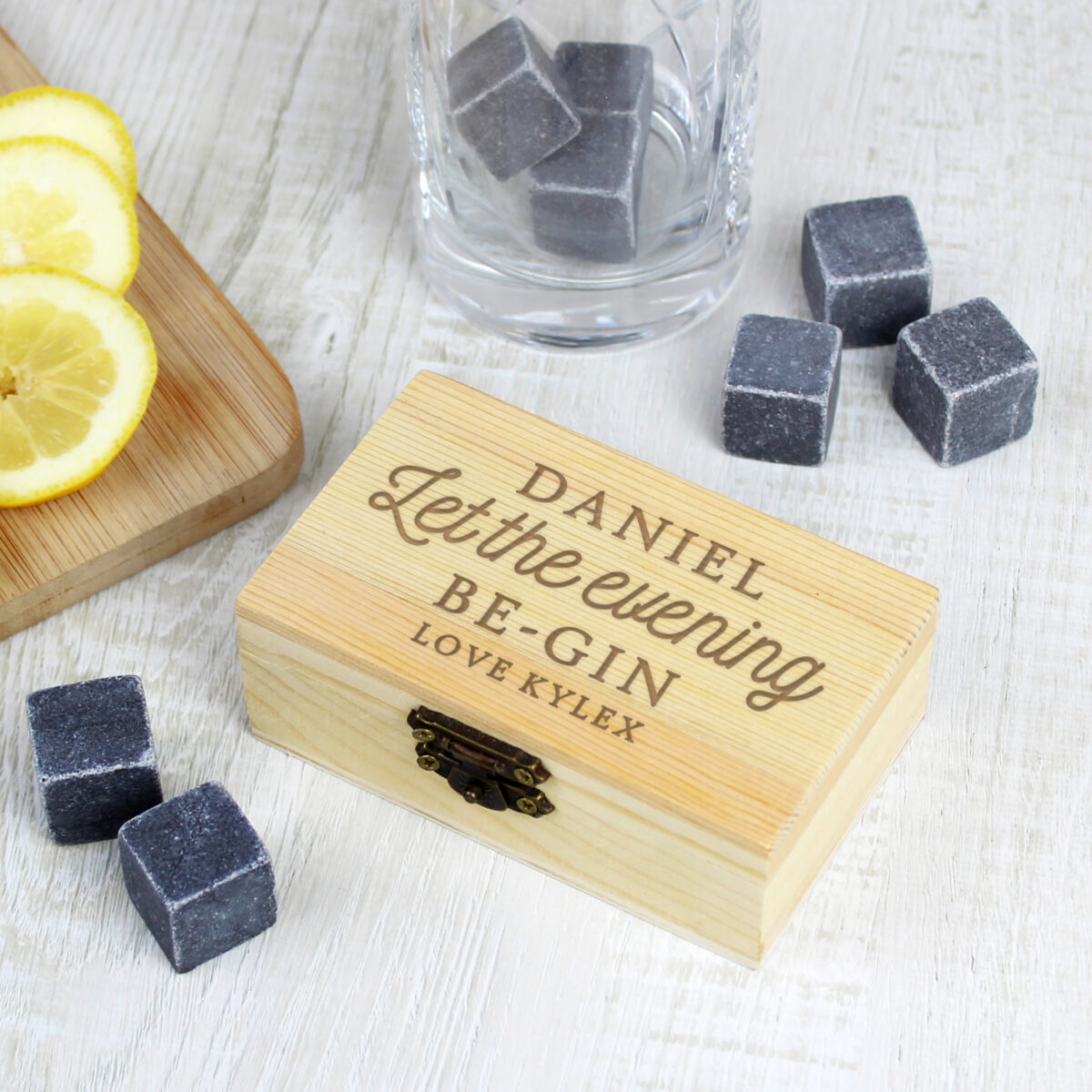 Personalised Let The Evening Be-Gin Cooling Stones - Image 3