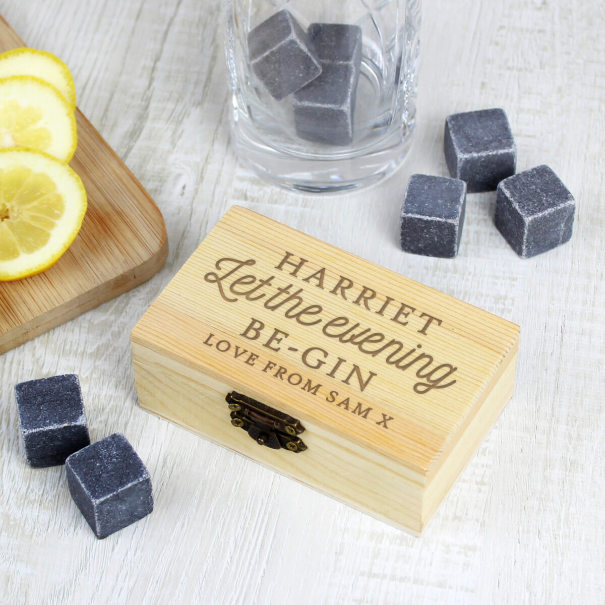 Personalised Let The Evening Be-Gin Cooling Stones - Image 4