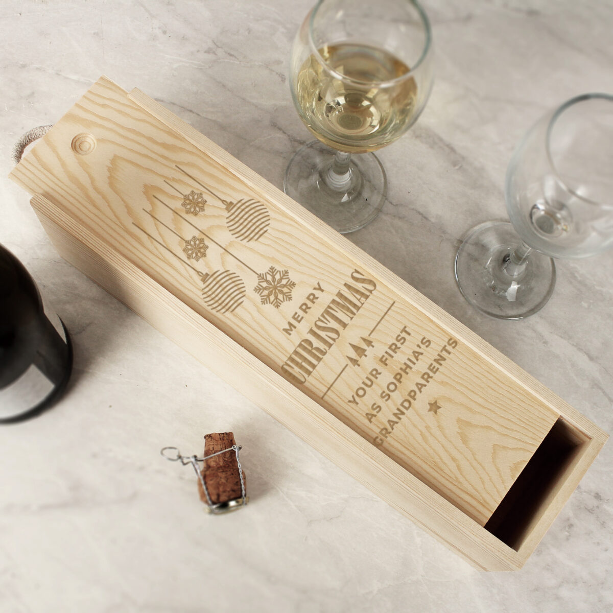 Personalised Christmas Wooden Wine Box - Image 2
