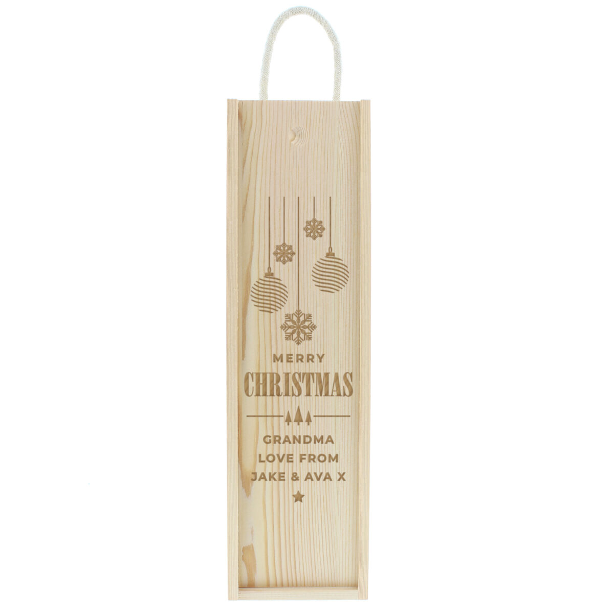 Personalised Christmas Wooden Wine Box - Image 4