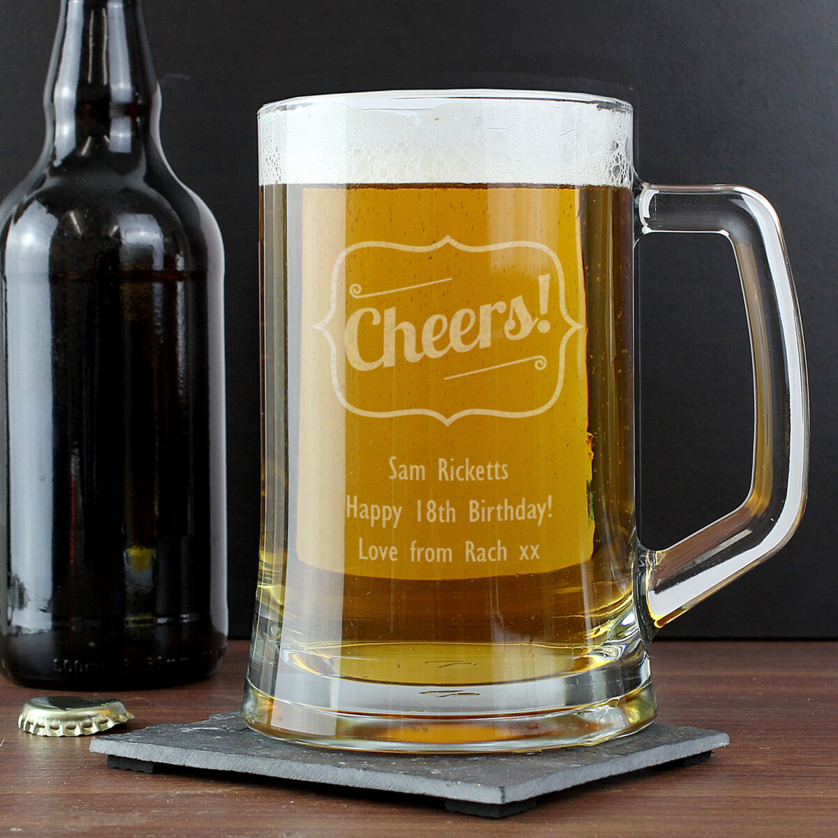 Personalised Cheers Glass Pint Stern Tankard - Image 2