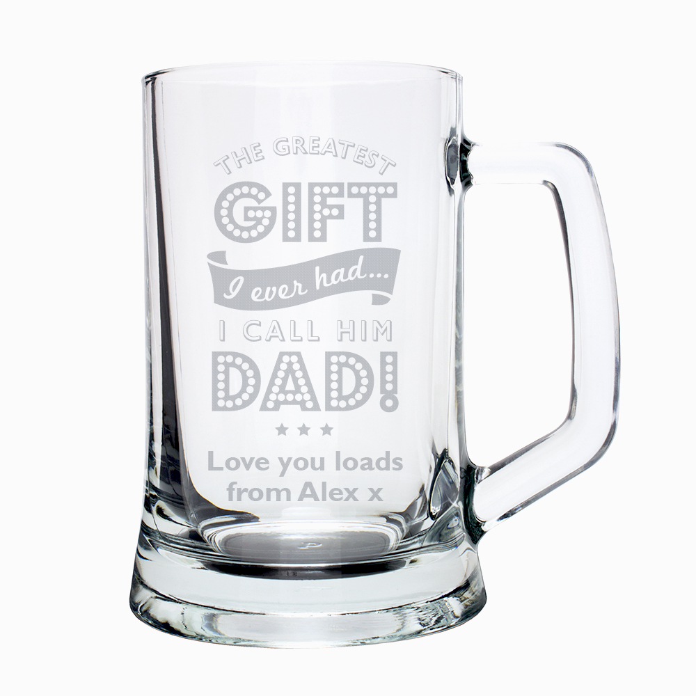 Personalised Greatest Dad Glass Pint Stern Tankard - Image 6