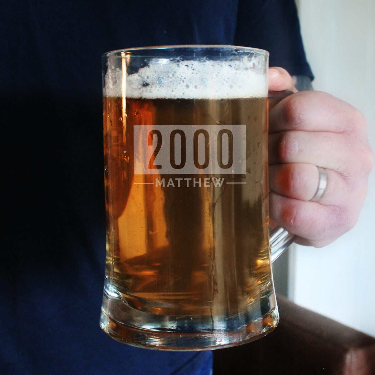 Personalised Name & Date Pint Stern Tankard - Image 2