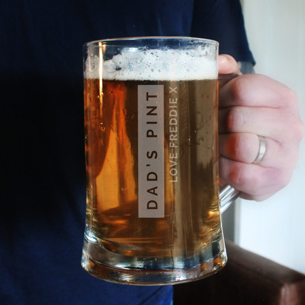 Personalised Free Text Stripe Pint Stern Tankard - Image 2