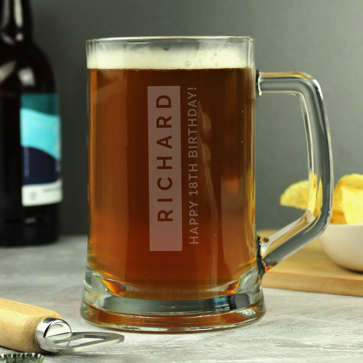 Personalised Free Text Stripe Pint Stern Tankard - Image 3