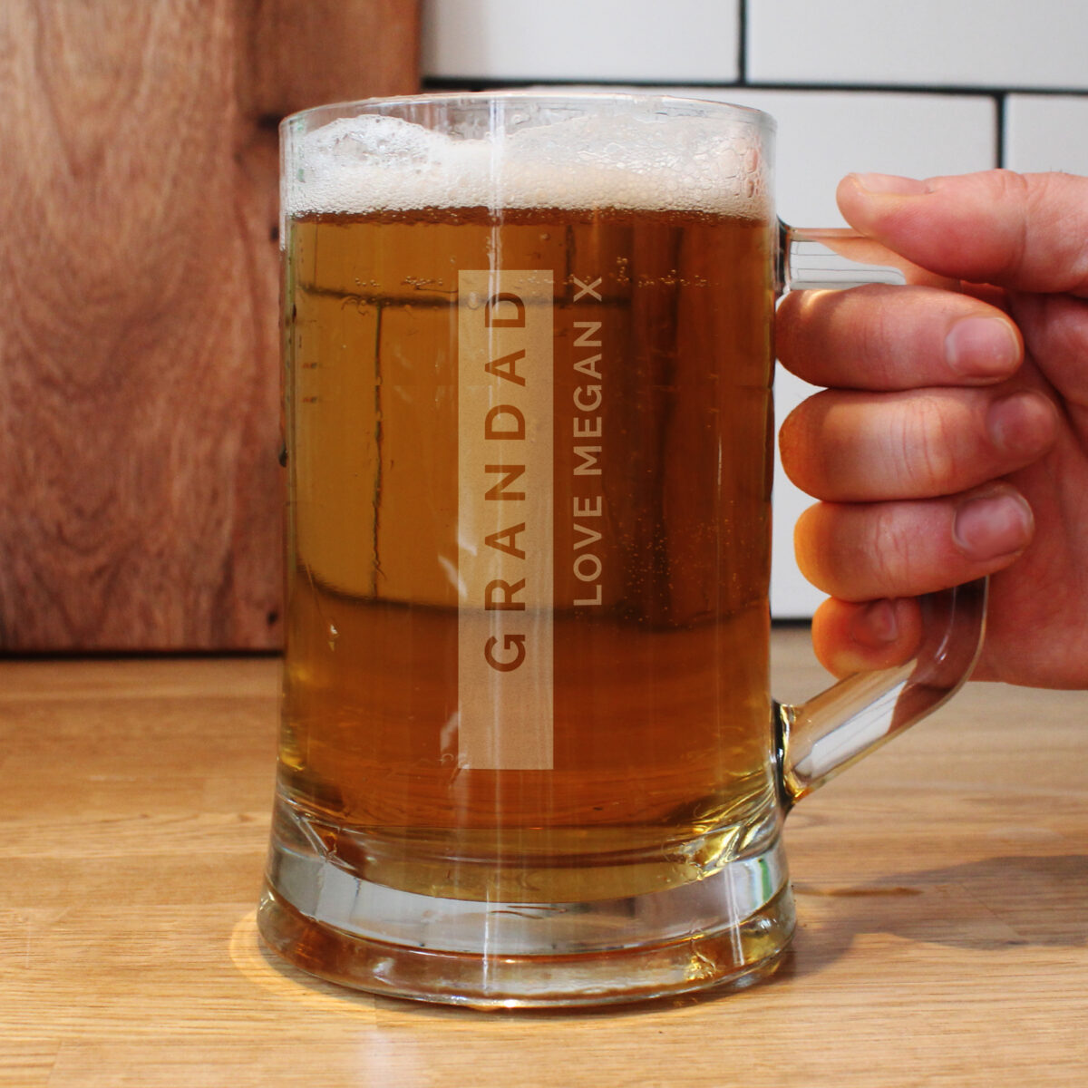 Personalised Free Text Stripe Pint Stern Tankard - Image 5