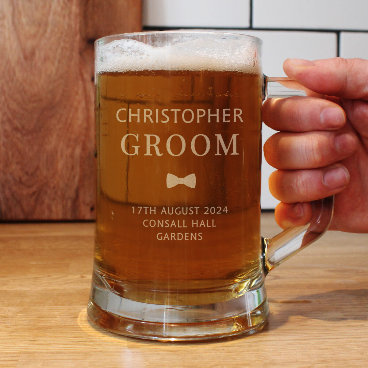 Personalised Groom Pint Stern Tankard - Image 3