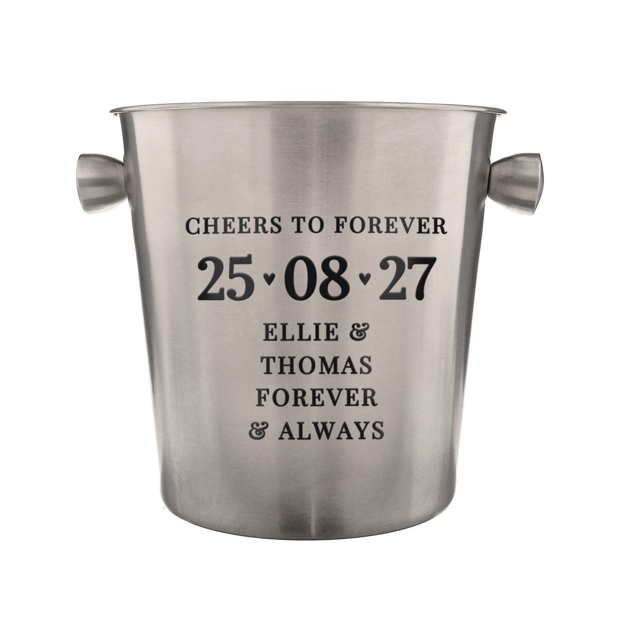 Personalised Big Date Stainless Steel Ice Bucket - Image 4
