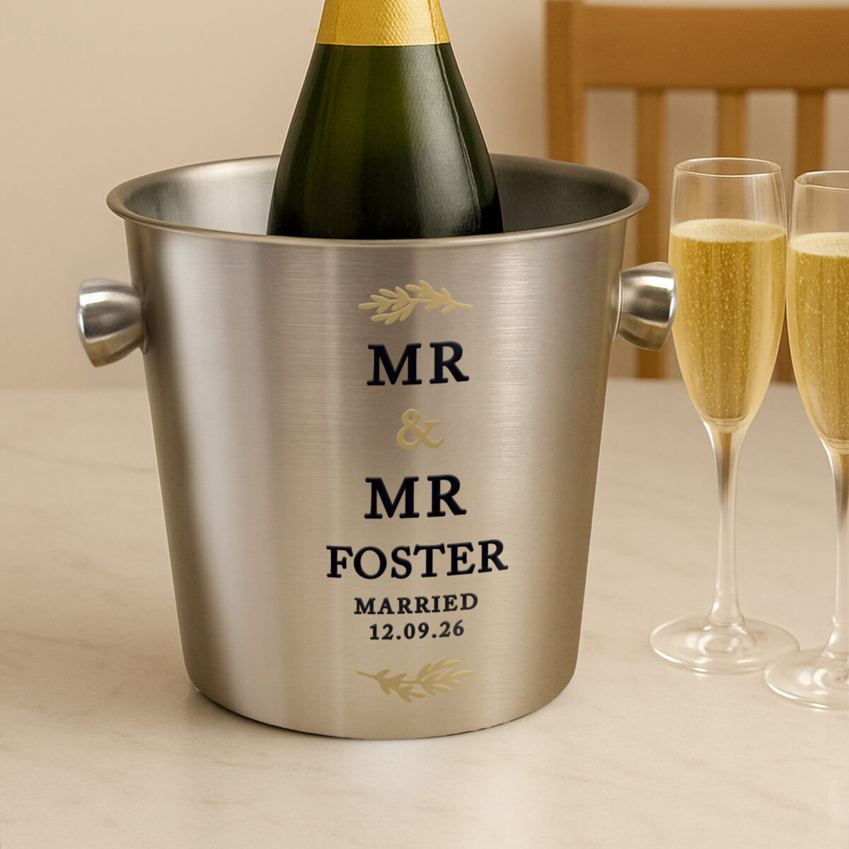 Personalised Couples Stainless Steel Ice Bucket - Image 2