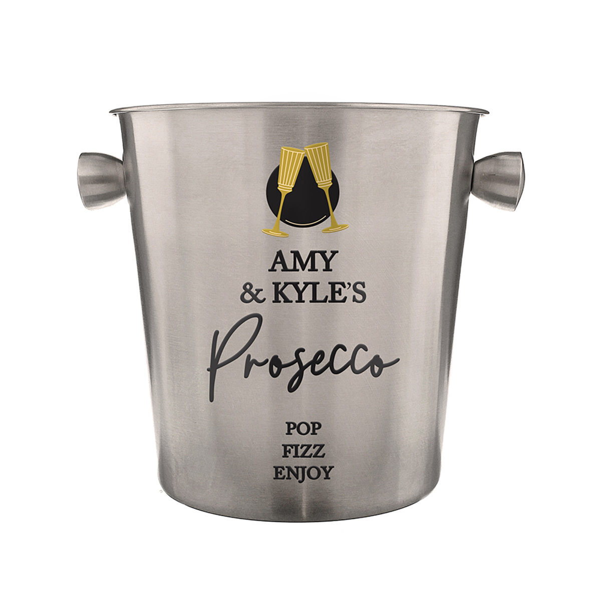 Personalised Flutes Stainless Steel Ice Bucket - Image 3