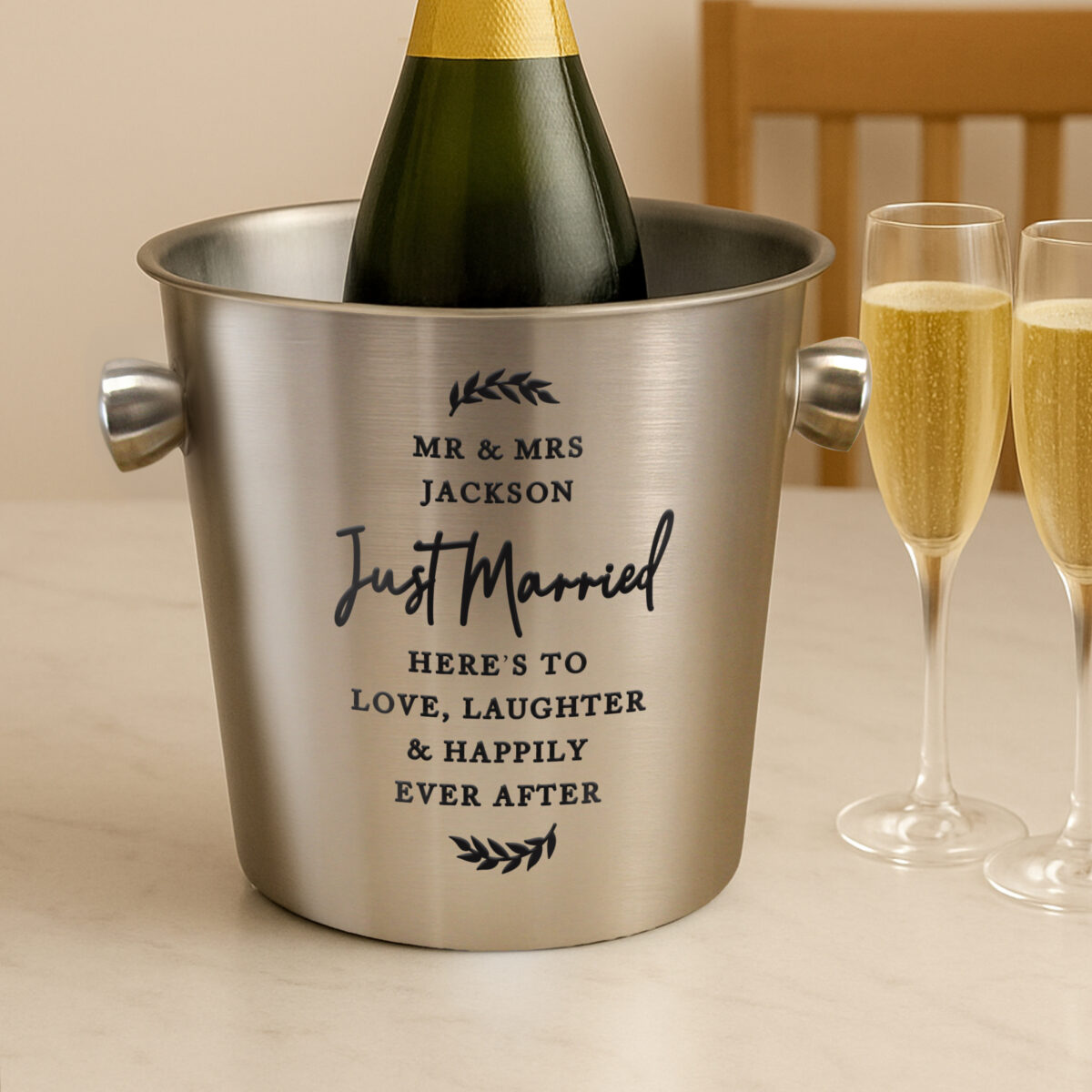 Personalised Free Text Stainless Steel Ice Bucket - Image 2