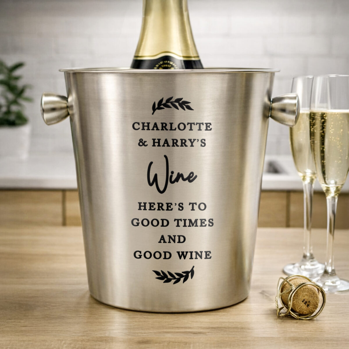 Personalised Free Text Stainless Steel Ice Bucket - Image 3