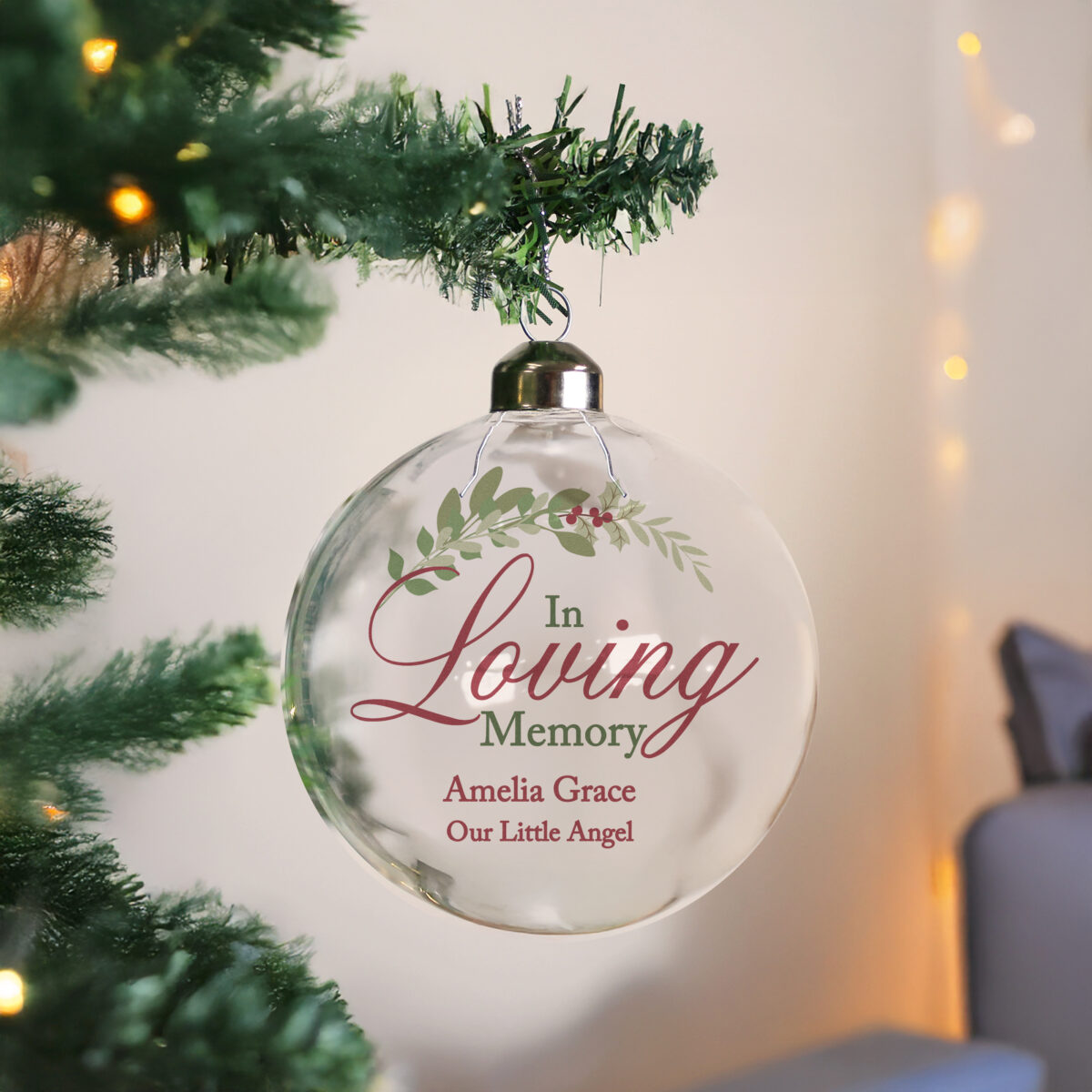 Personalised In Loving Memory Glass Bauble - Image 2