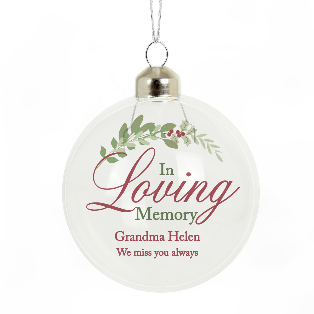 Personalised In Loving Memory Glass Bauble - Image 3