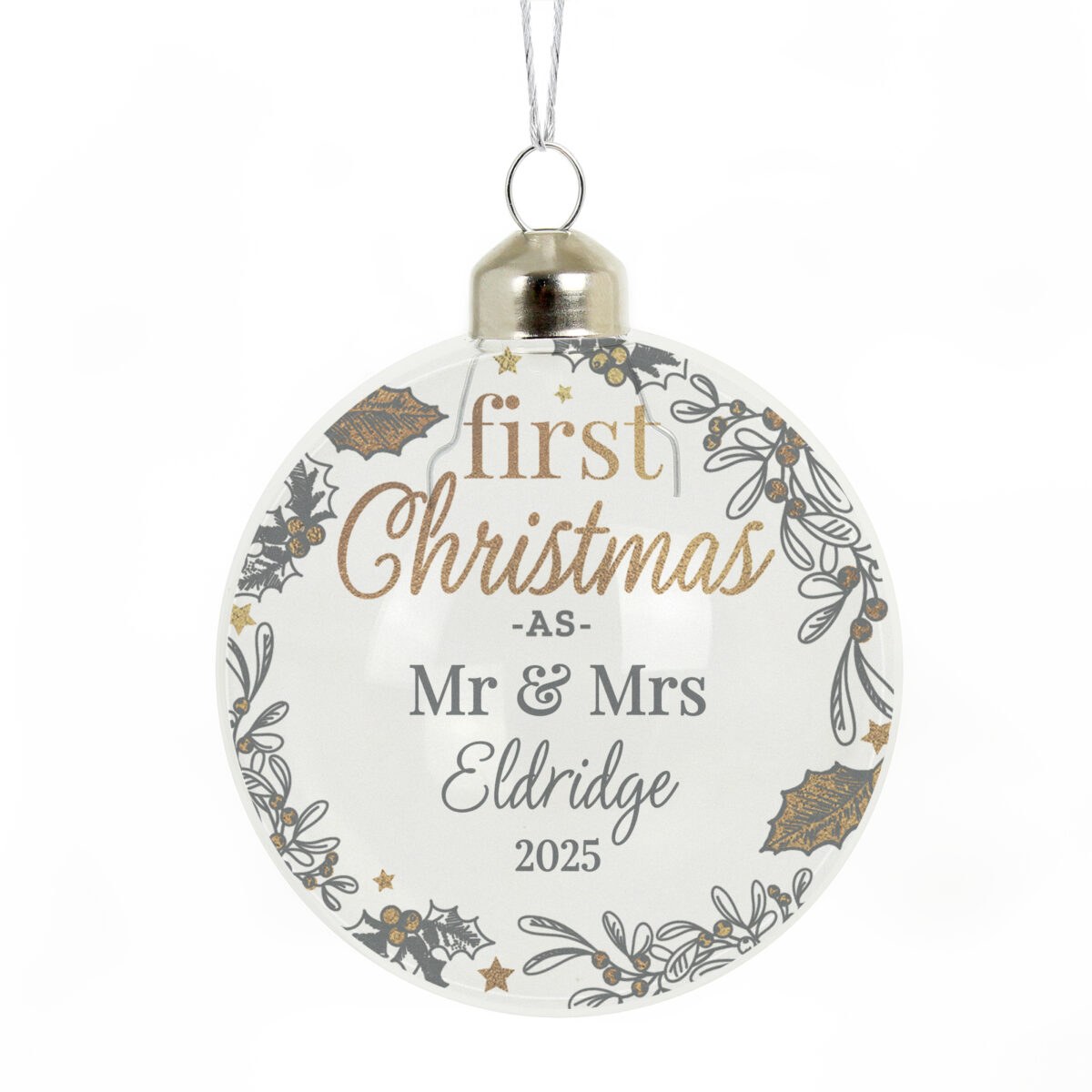 Personalised First Christmas As... Glass Bauble - Image 3