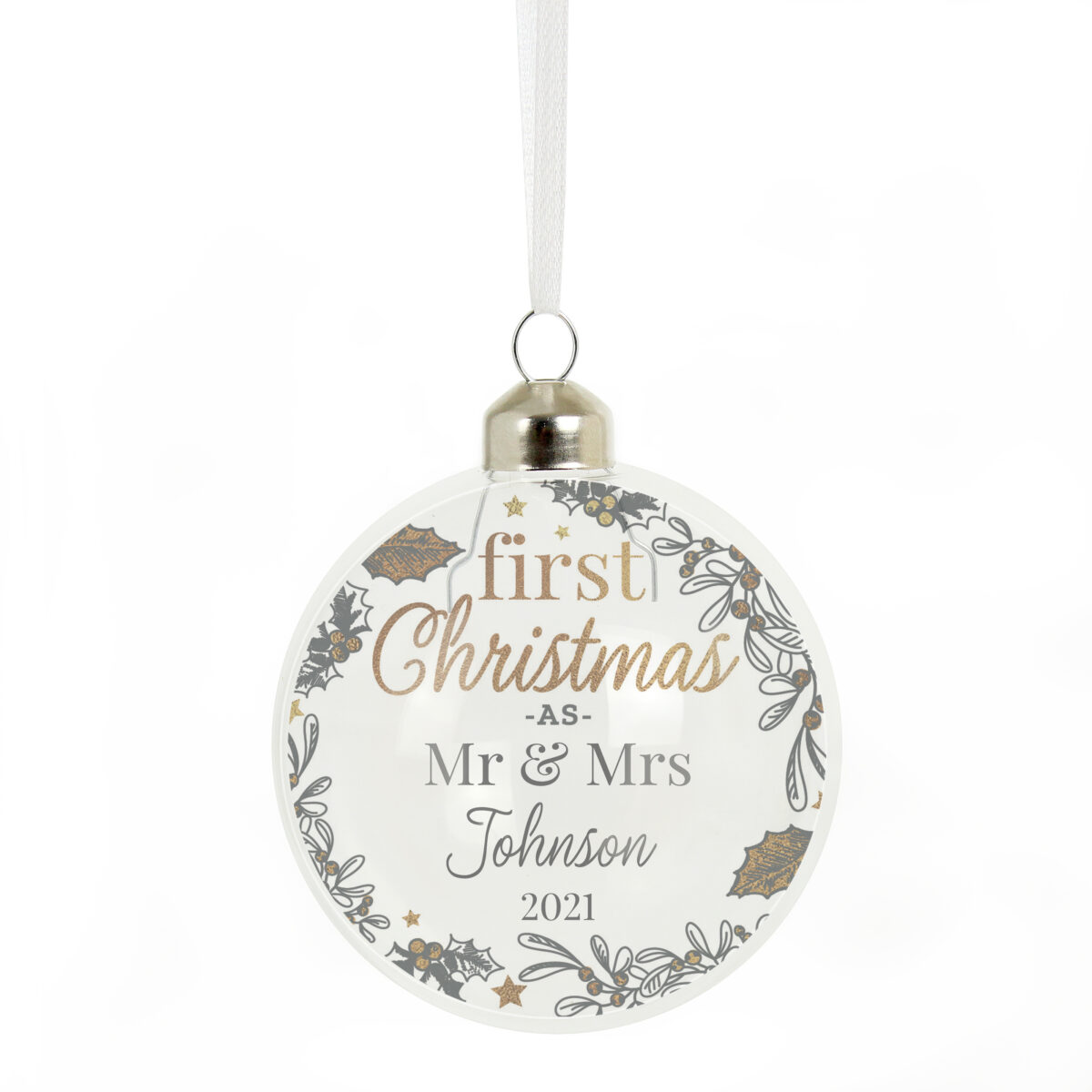 Personalised First Christmas As... Glass Bauble - Image 4