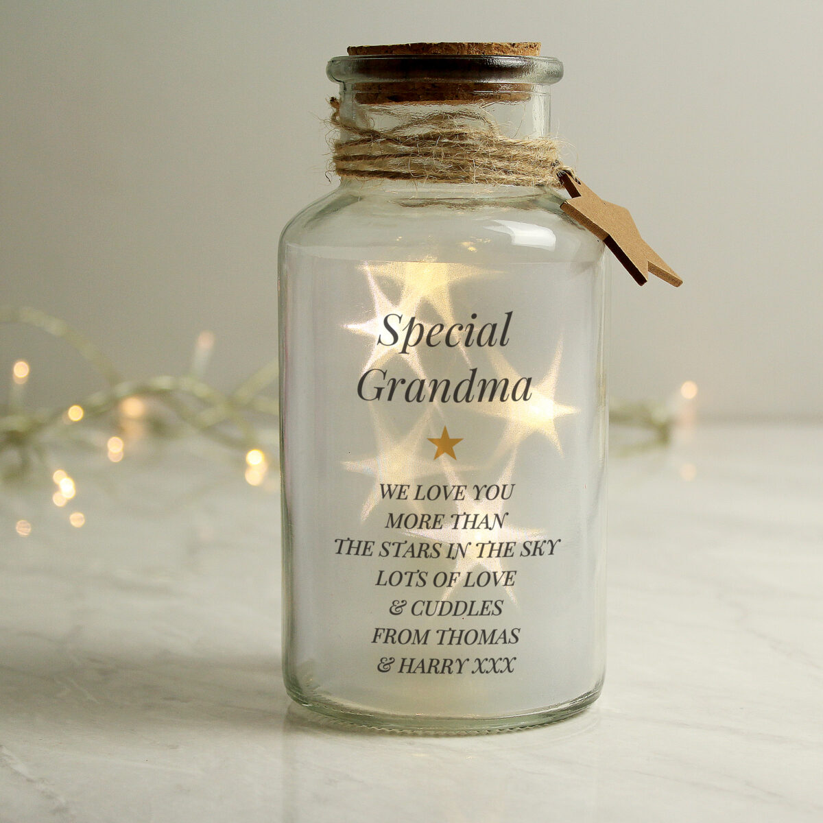 Personalised Free Text LED Glass Jar - Image 2