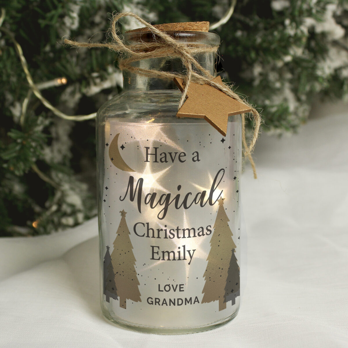 Personalised Christmas Tree LED Glass Jar - Image 6