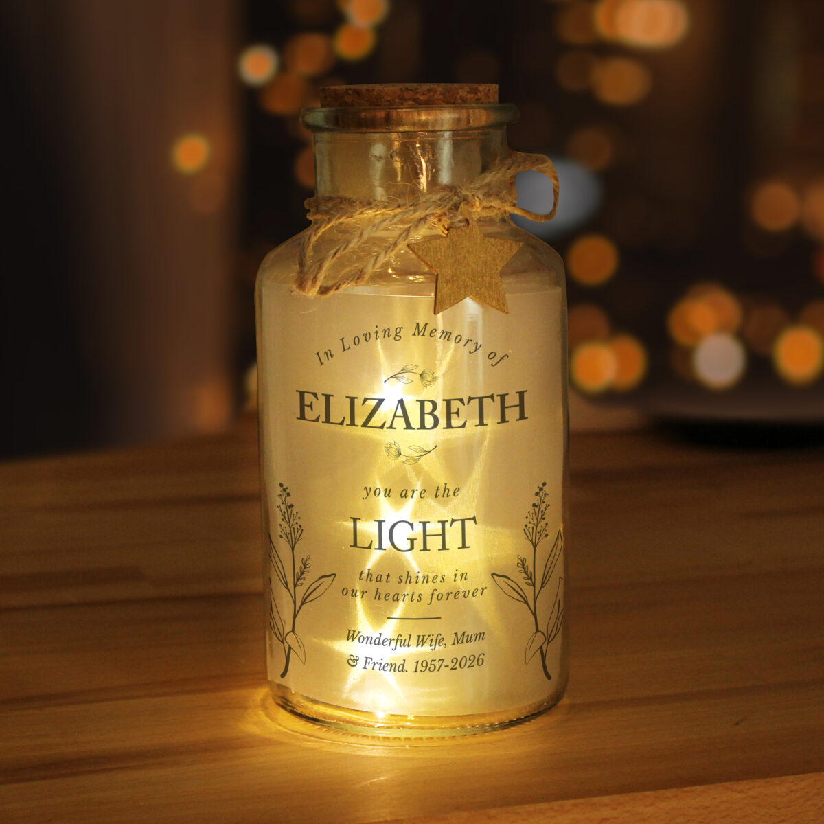 Personalised In Loving Memory LED Glass Jar - Image 2