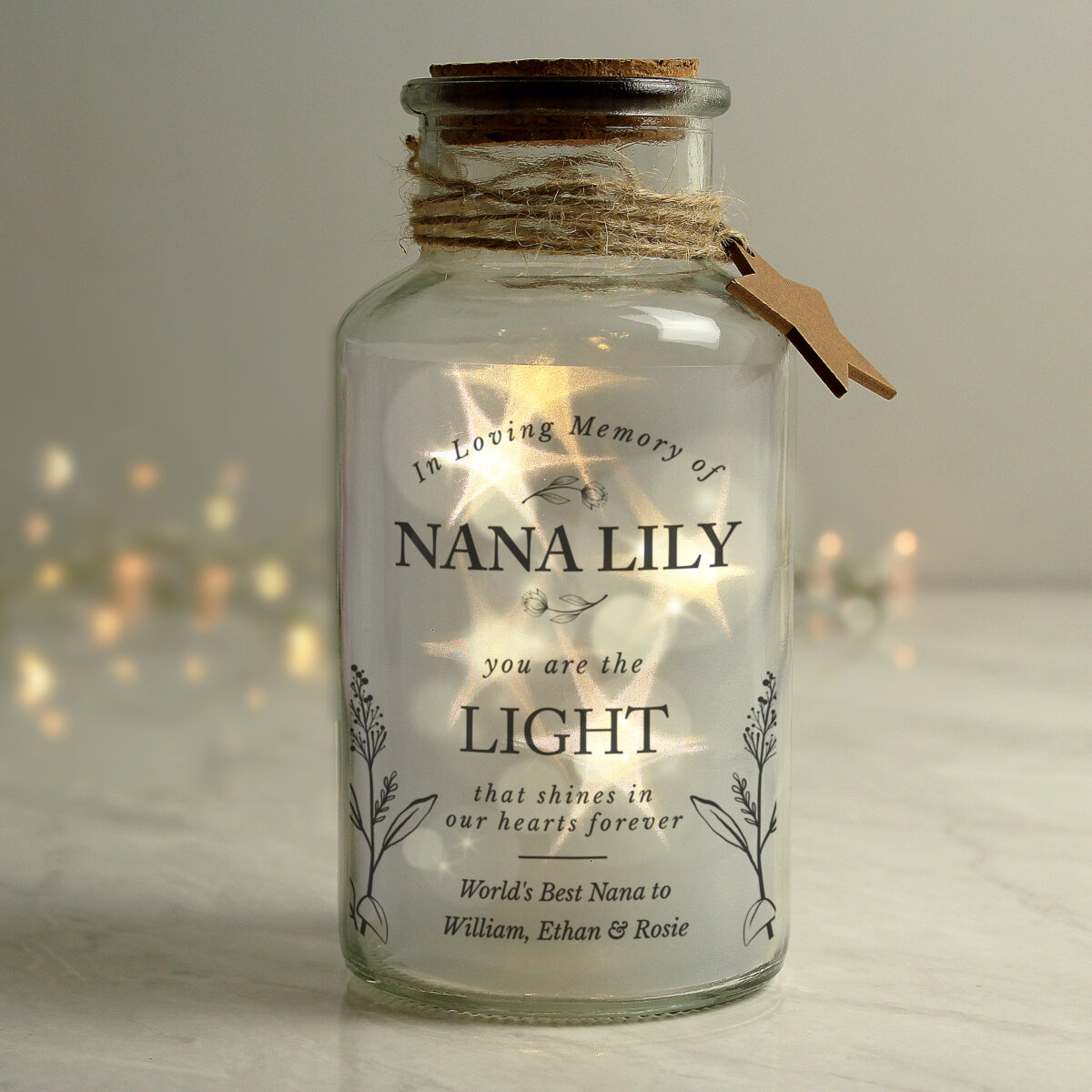 Personalised In Loving Memory LED Glass Jar - Image 3