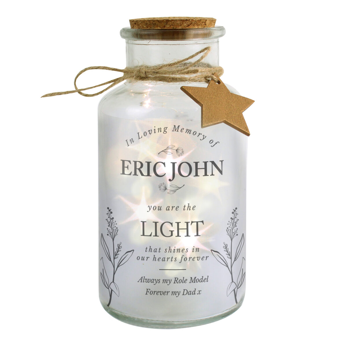 Personalised In Loving Memory LED Glass Jar - Image 4