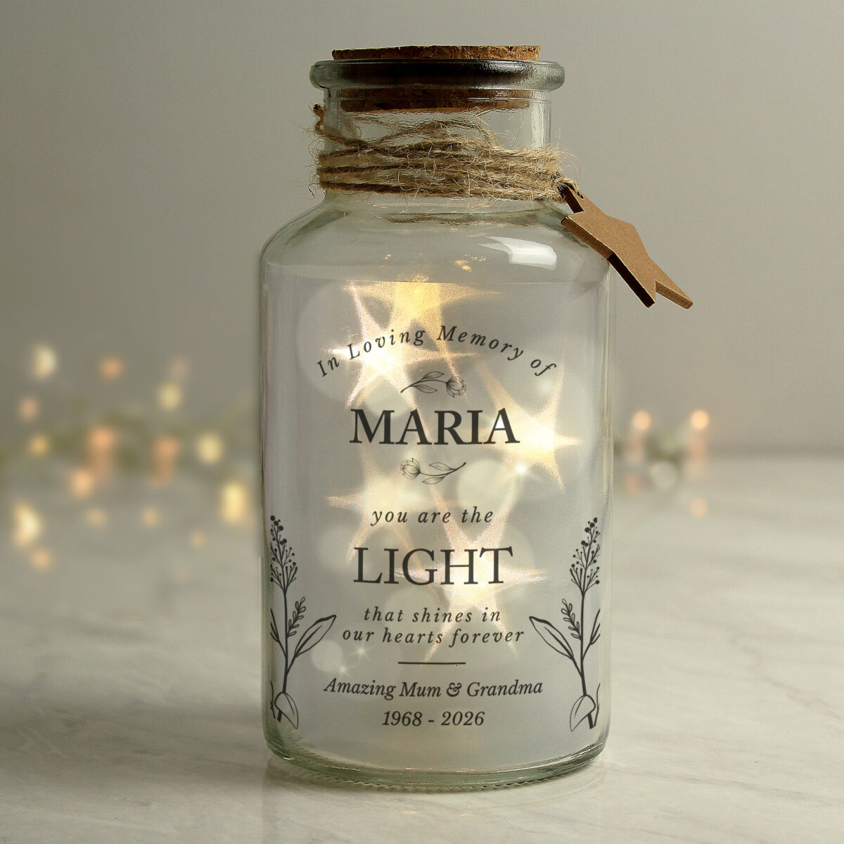 Personalised In Loving Memory LED Glass Jar - Image 5
