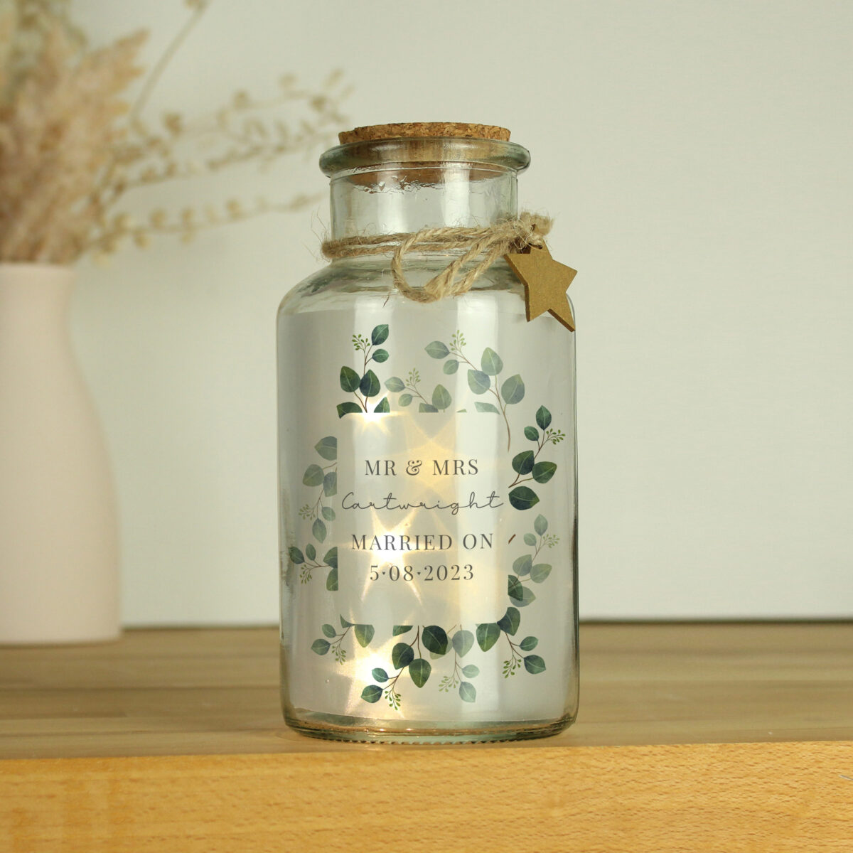 Personalised Botanical LED Glass Jar - Image 2
