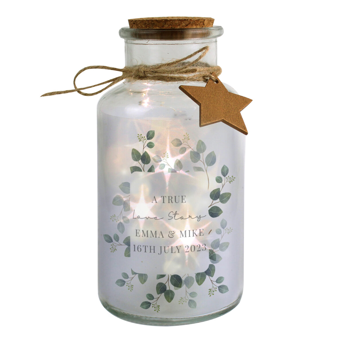 Personalised Botanical LED Glass Jar - Image 4