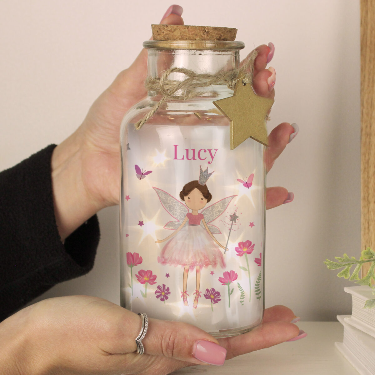 Personalised Fairy Princess LED Glass Jar - Image 3