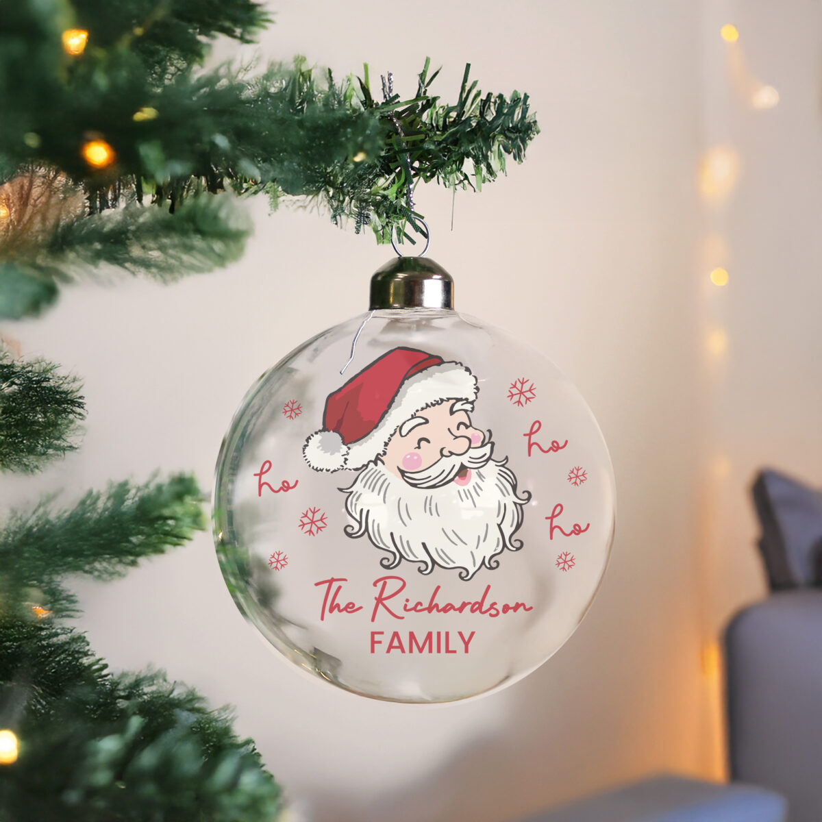 Personalised Santa Glass Bauble - Image 2