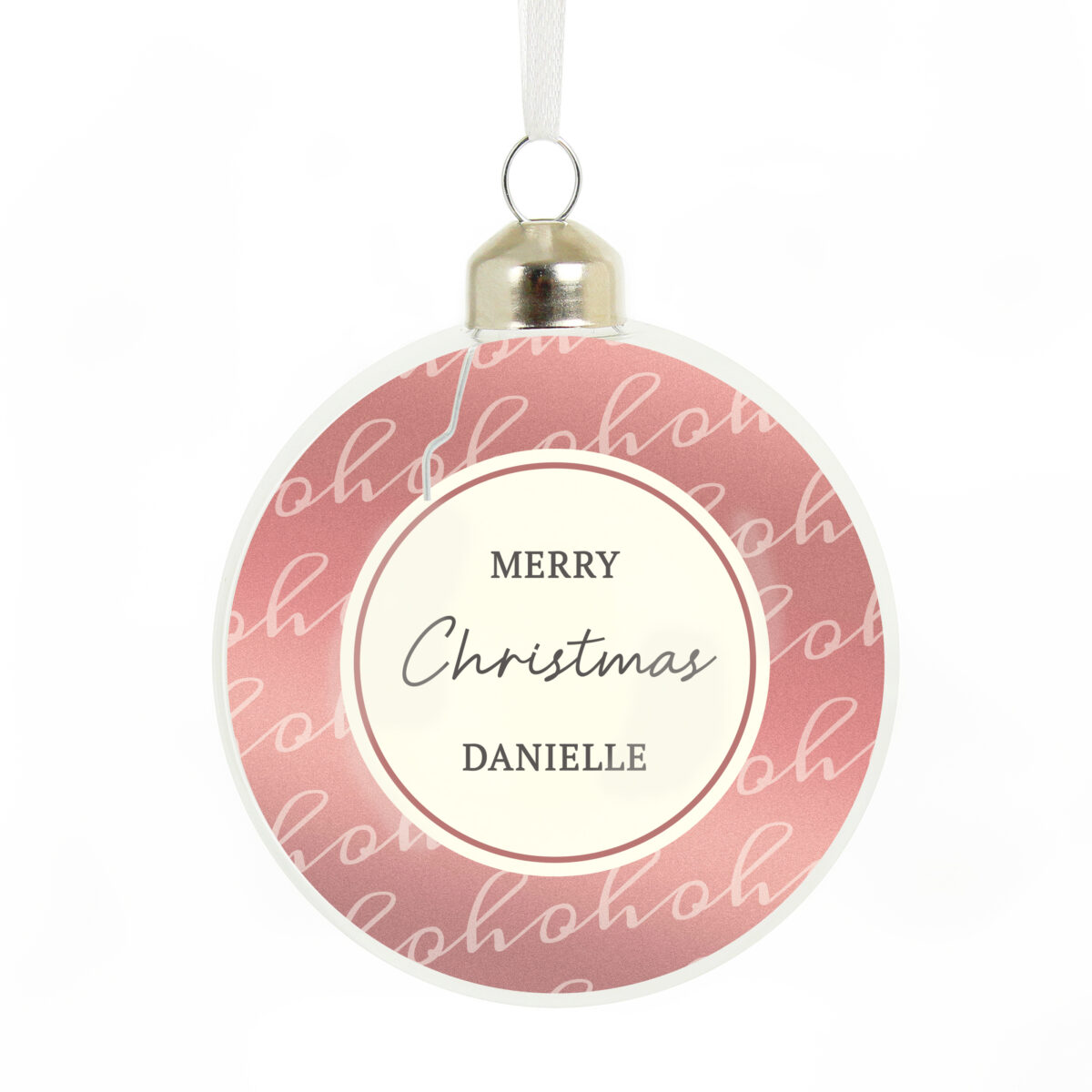 Personalised Ho Ho Ho Glass Bauble - Image 3