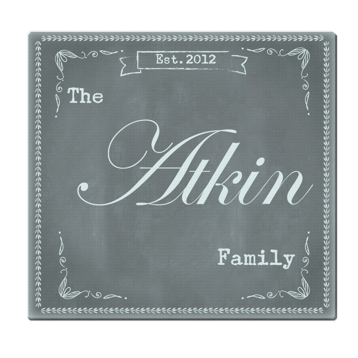Personalised Family Chalk Glass Chopping Board/Worktop Saver - Image 4