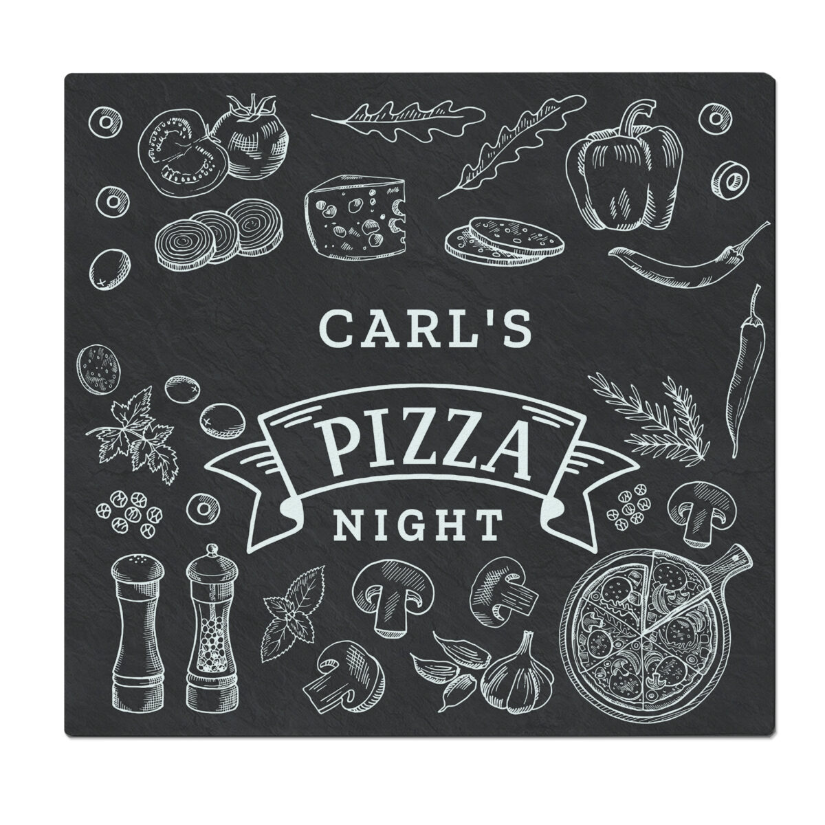 Personalised Pizza Glass Chopping Board/Worktop Saver - Image 3