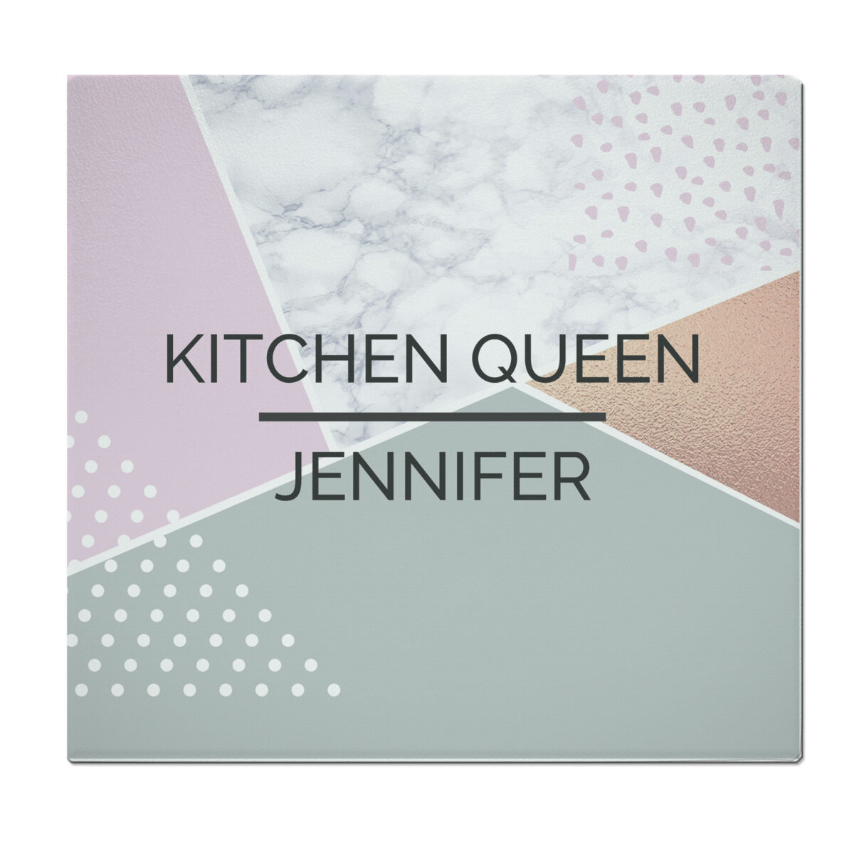 Personalised Geometric Glass Chopping Board/Worktop Saver - Image 5