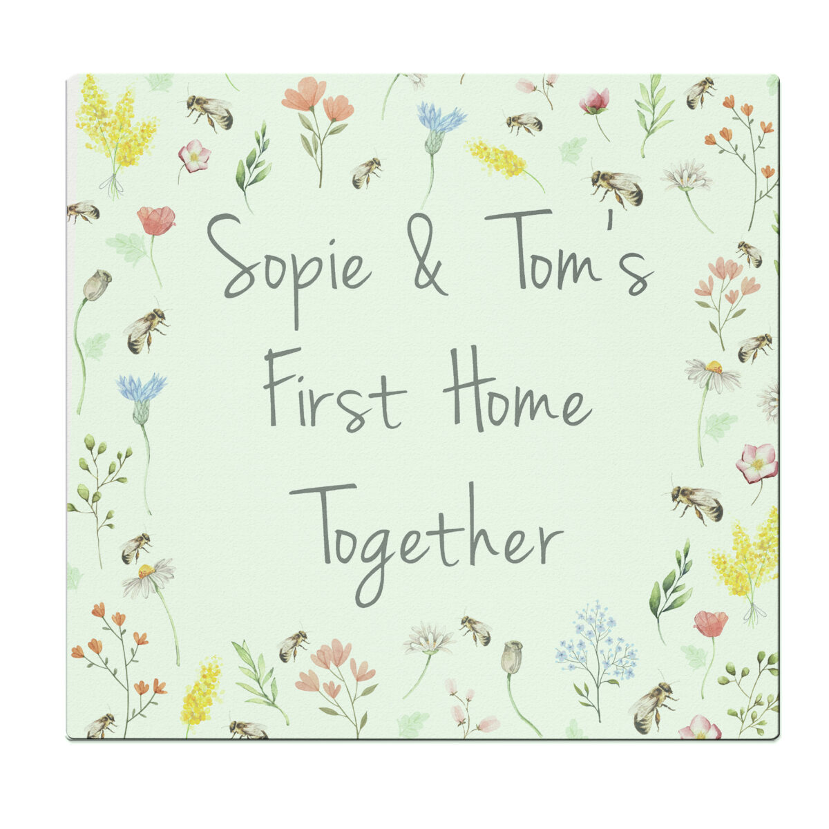 Personalised Busy Bee Glass Chopping Board/Worktop Saver - Image 4