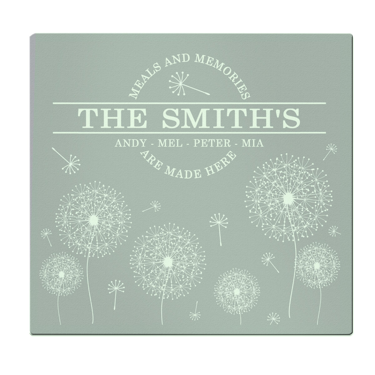 Personalised Dandelion Glass Chopping Board/Worktop Saver - Image 4