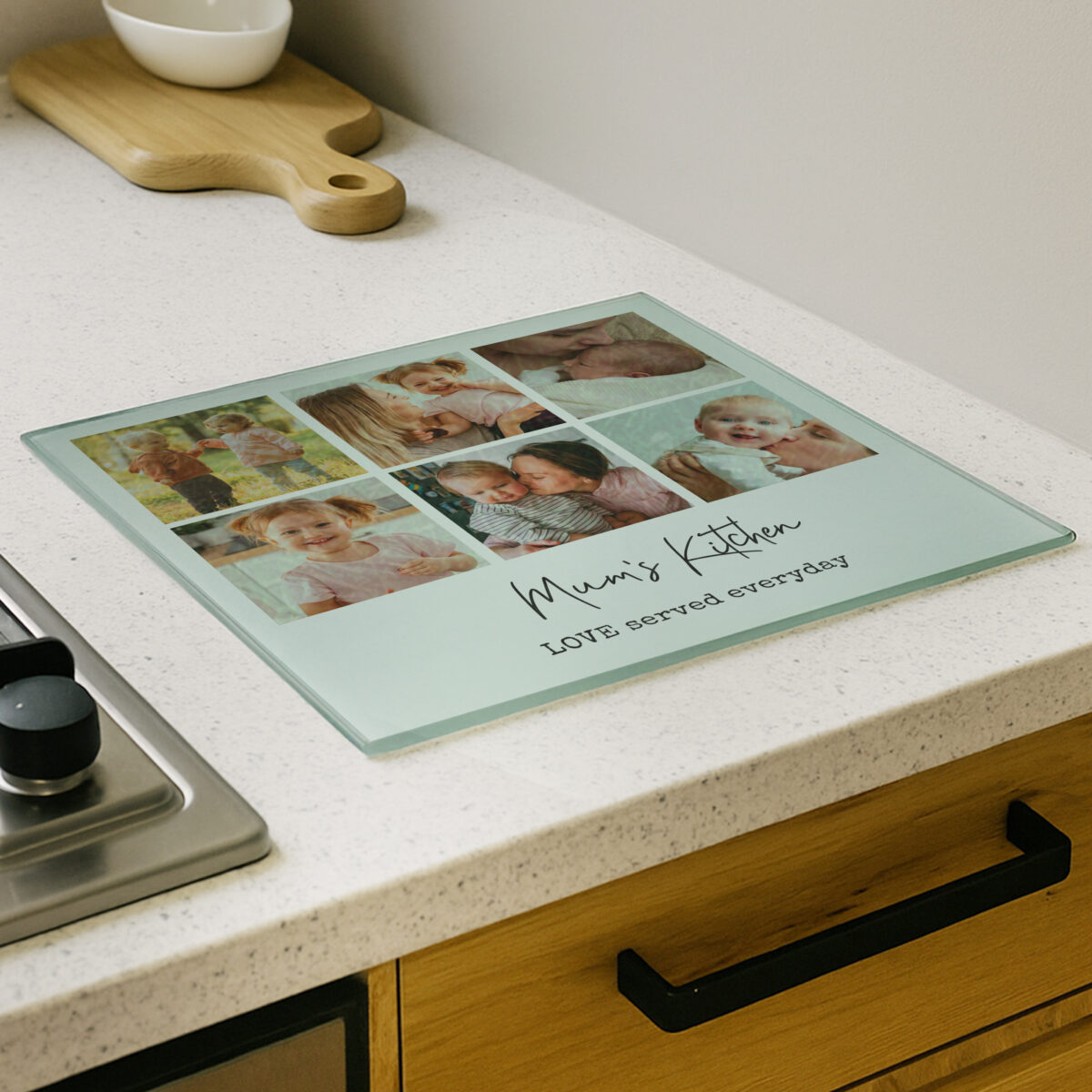 Personalised Photo Upload Glass Chopping Board - Image 2