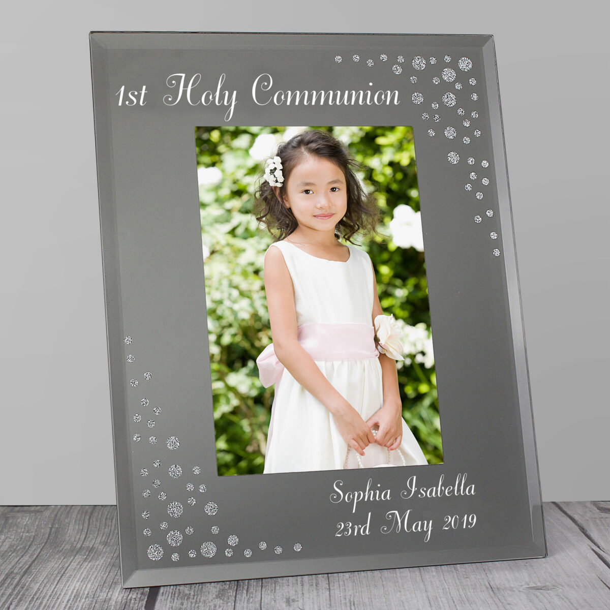 Personalised Any Message 6x4 Diamante Glass Photo Frame - Image 3