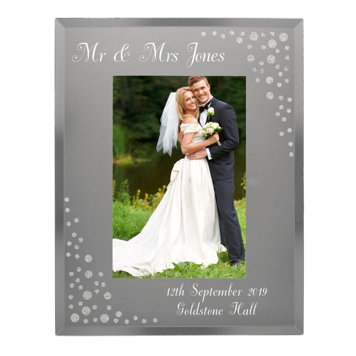 Personalised Any Message 6x4 Diamante Glass Photo Frame - Image 5