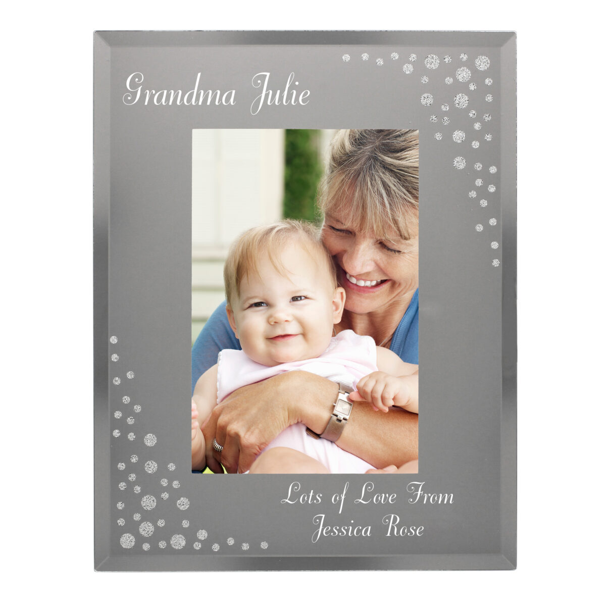 Personalised Any Message 6x4 Diamante Glass Photo Frame - Image 6