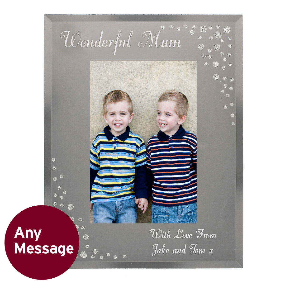 Personalised Any Message 6x4 Diamante Glass Photo Frame - Image 8