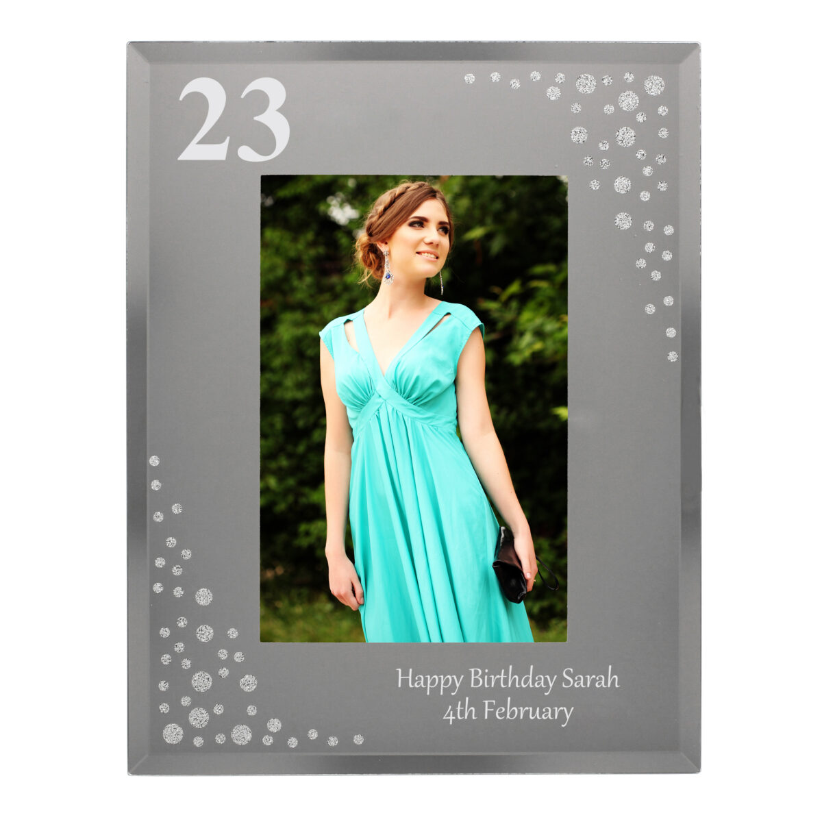 Personalised Big Age 6x4 Diamante Glass Photo Frame - Image 3