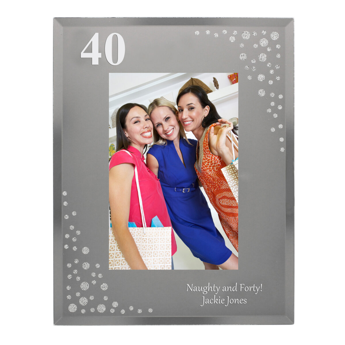 Personalised Big Age 6x4 Diamante Glass Photo Frame - Image 4