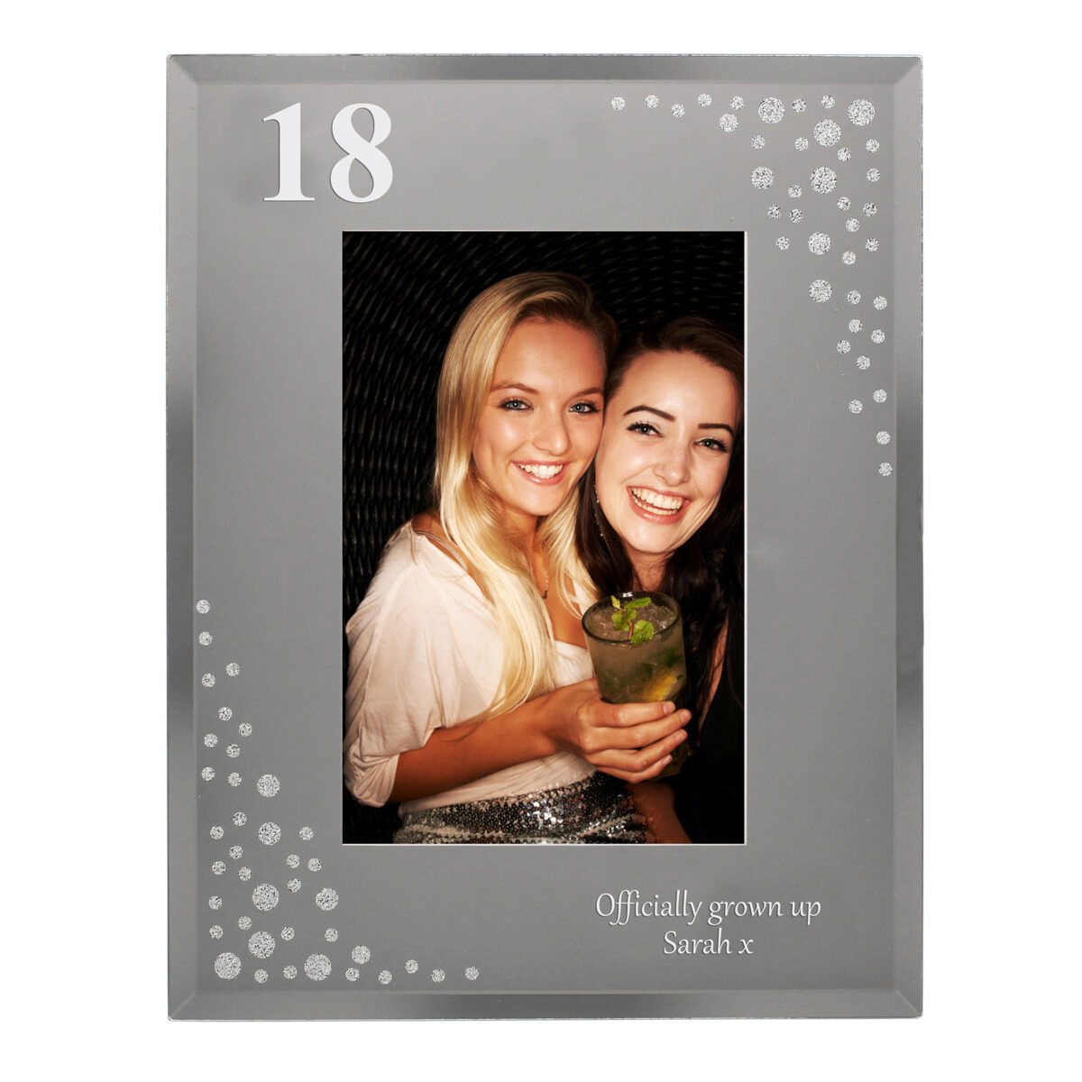 Personalised Big Age 6x4 Diamante Glass Photo Frame - Image 5