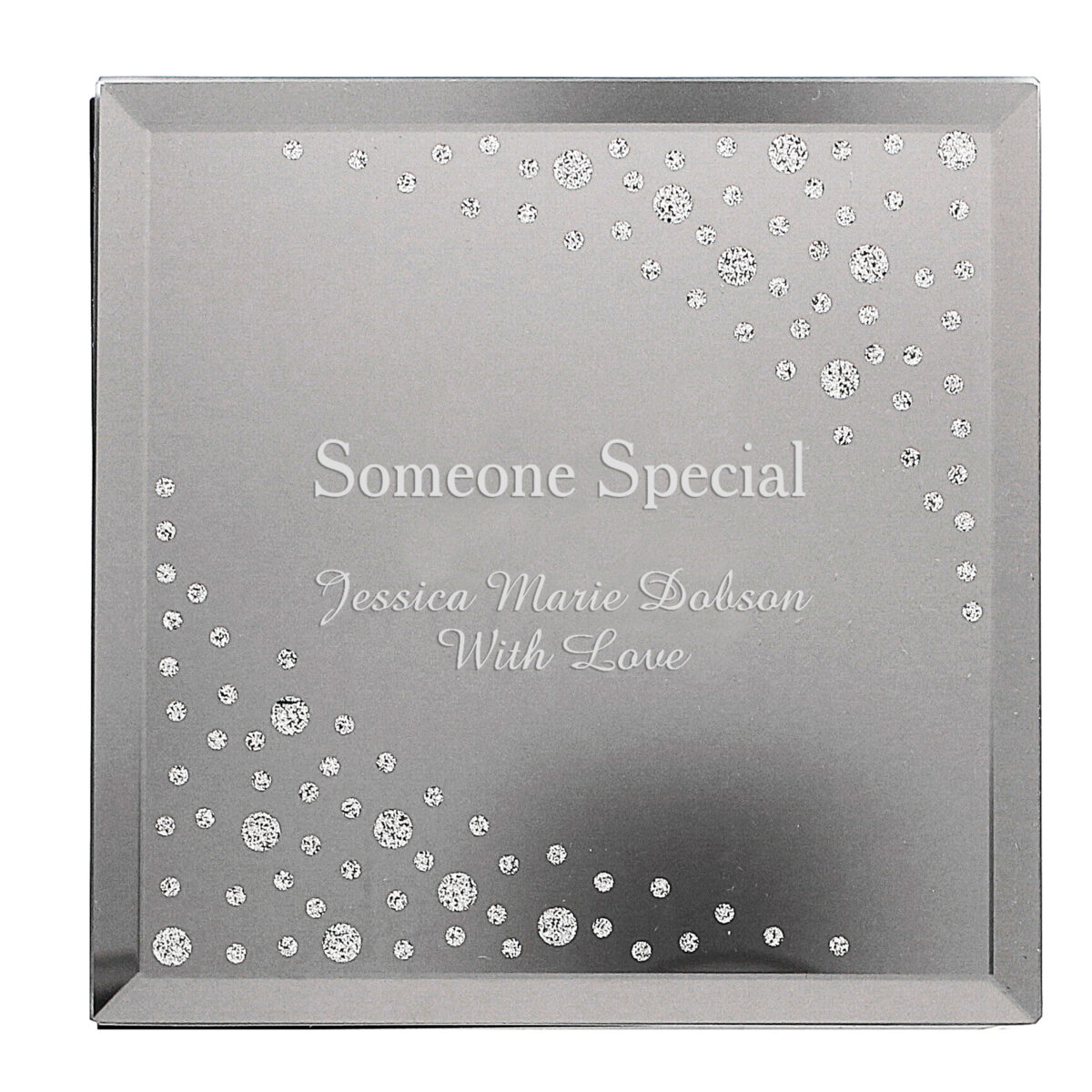 Personalised Diamante Name & Message Glass Trinket Box - Image 4