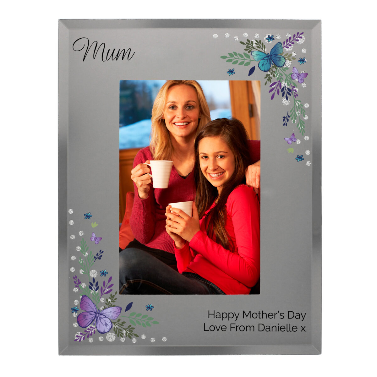 Personalised Butterfly 6x4 Diamante Glass Photo Frame - Image 5
