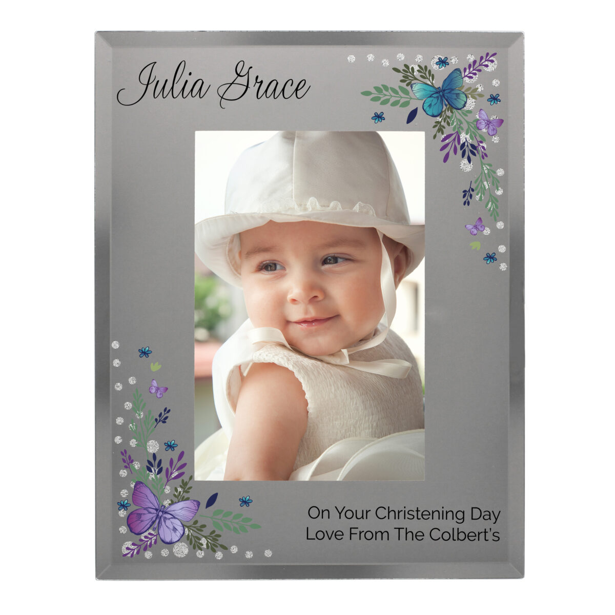 Personalised Butterfly 6x4 Diamante Glass Photo Frame - Image 6