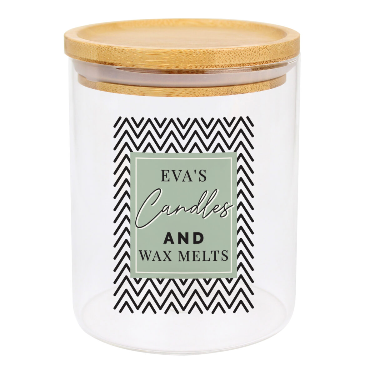 Personalised Abstract Free Text Glass Jar with Bamboo Lid - Image 4
